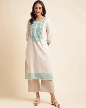 printed straight kurta