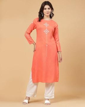 printed straight kurta