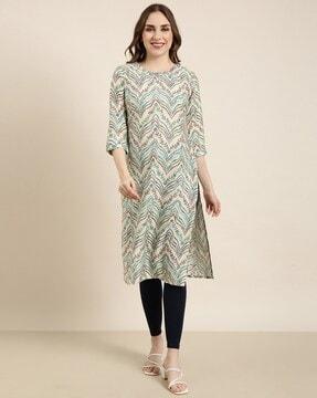 printed straight kurta