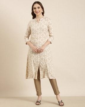 printed straight kurta