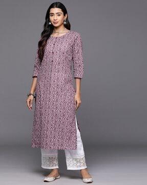 printed straight kurta