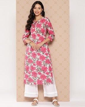 printed straight kurta