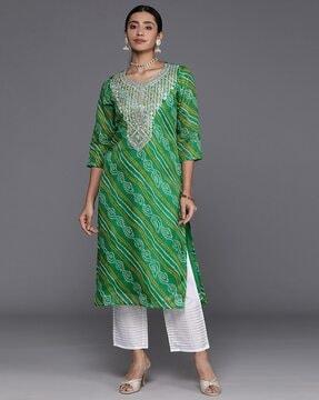 printed straight kurta