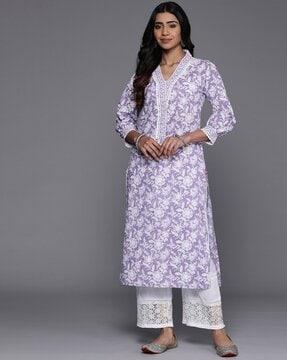 printed straight kurta