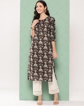 printed straight kurta