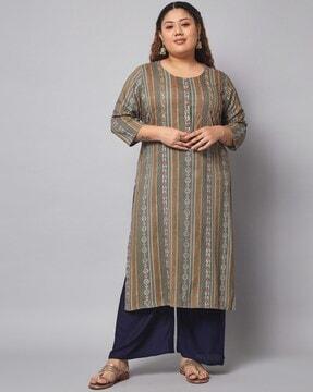 printed straight kurta