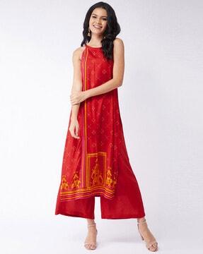 printed straight kurti