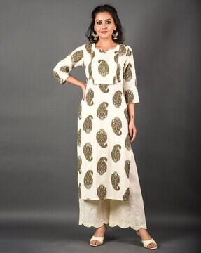 printed straight kurti