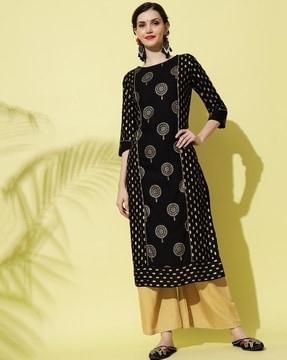 printed straight kurti