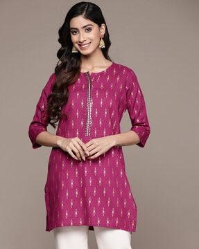 printed straight kurti