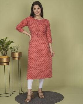 printed straight kurti