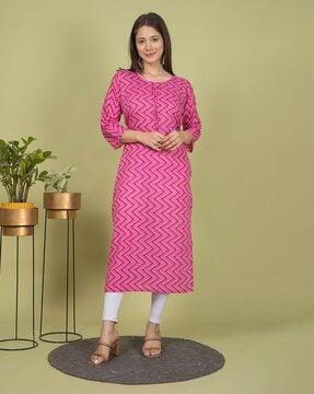 printed straight kurti