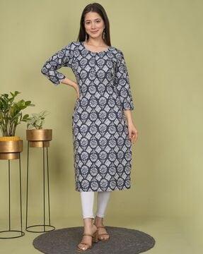 printed straight kurti