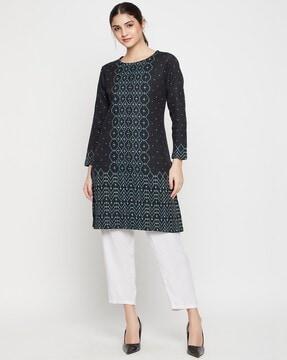 printed straight kurti