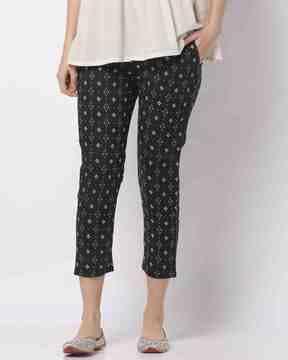 printed straight pants