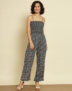 printed strappy jumpsuit