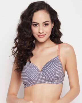 printed t-shirt bra with adjustable straps