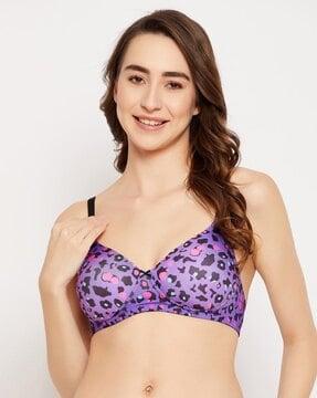 printed t-shirt bra with adjustable straps