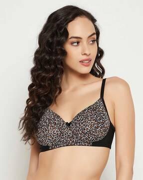 printed t-shirt non-wired bra