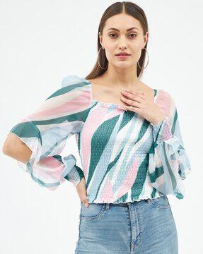 printed tailored fit top