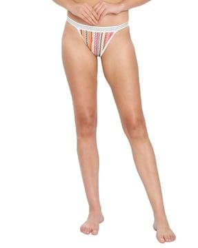 printed tanga panties with elasticated waistband