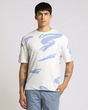 printed tapered fit crew-neck t-shirt
