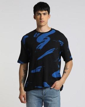 printed tapered fit crew-neck t-shirt