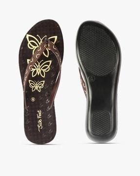 printed thong-strap flat sandals