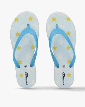 printed thong-strap flip-flops