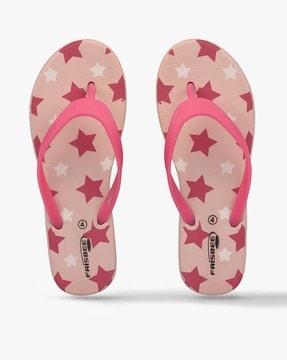 printed thong-strap flip-flops