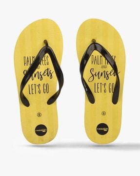 printed thong-strap flip-flops