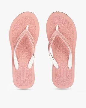 printed thong-strap flip-flops