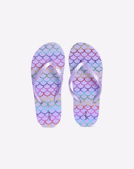 printed thong-strap flip-flops