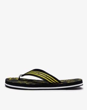 printed thong-strap flip-flops