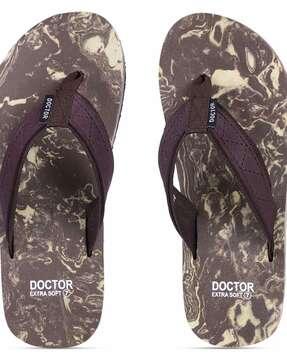 printed thong-strap flip-flops