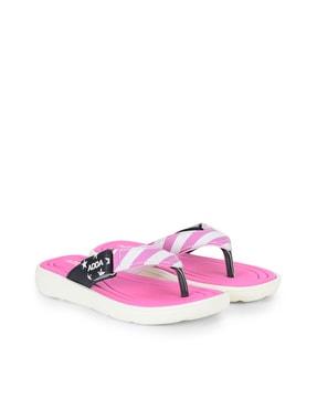 printed thong-strap flip-flops