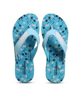 printed thong-strap flip-flops