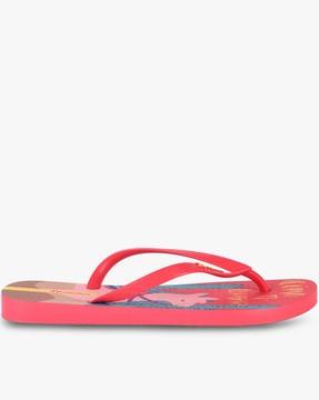 printed thong-strap flip-flops