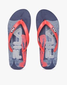 printed thong-strap flip-flops