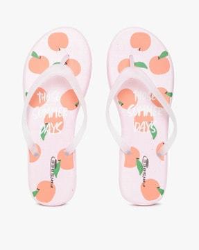 printed thong-strap slippers