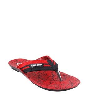 printed thong-style sandals