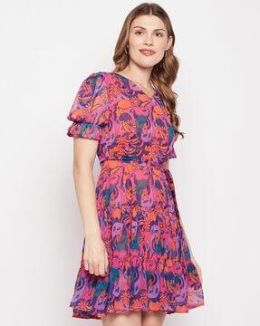 printed tiered dress