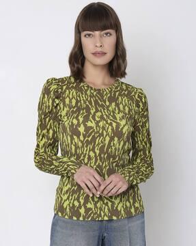 printed top with full sleeves