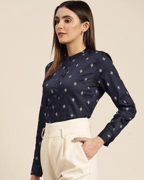 printed top with full sleeves
