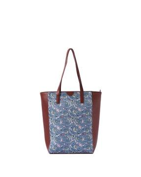 printed tote bag with dual handles