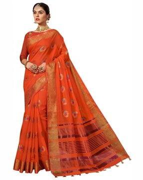 printed traditional saree with blouse piece