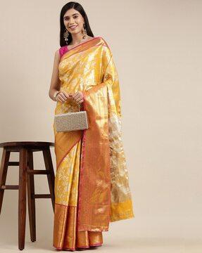 printed traditional saree with blouse piece