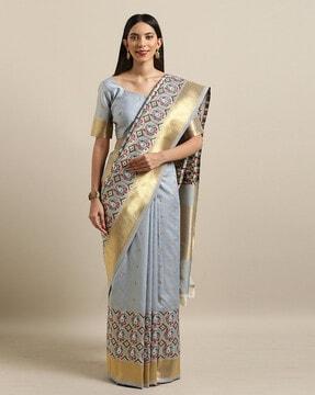 printed traditional saree