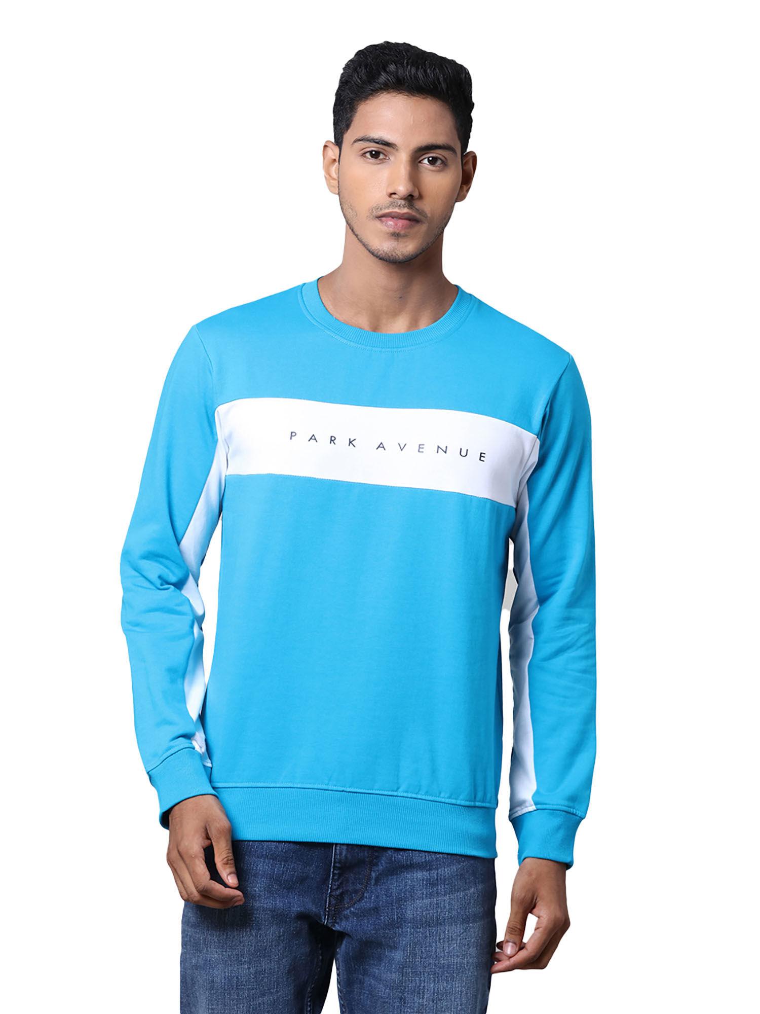 printed turquoise sweatshirt