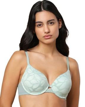 printed under-wired padded t-shirt bra